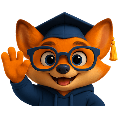 Graduated fox mascot